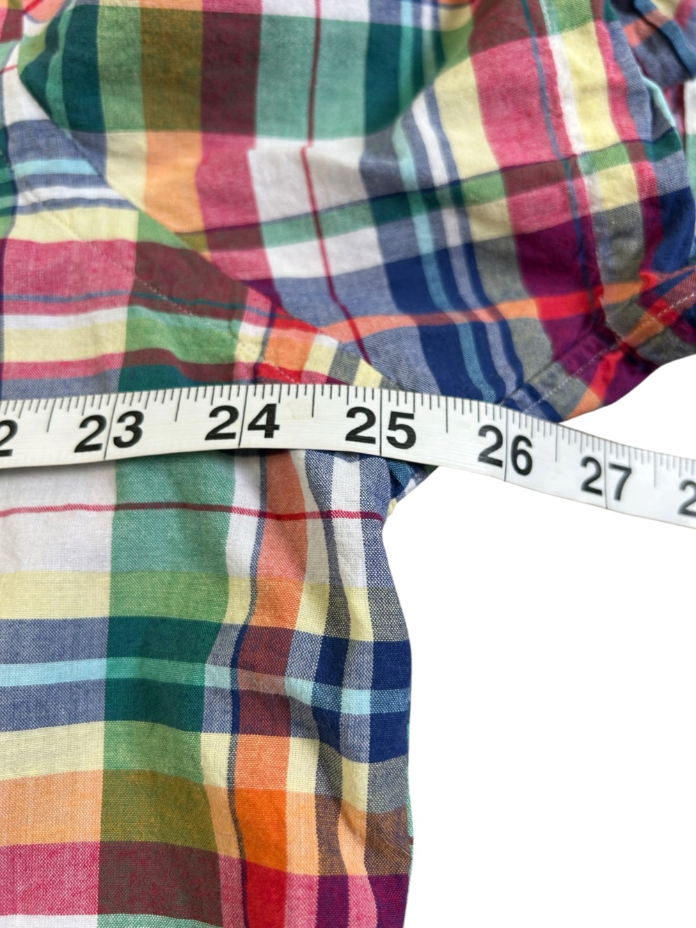 RALPH LAUREN Authentic Indian Madras Plaid Short Sleeve Button Down Shirt XL - Picture 9 of 11